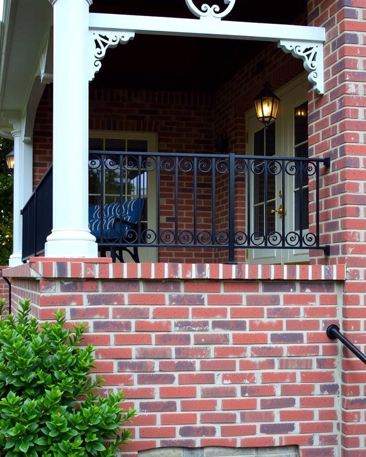 Elevated Brick Porch with Railings