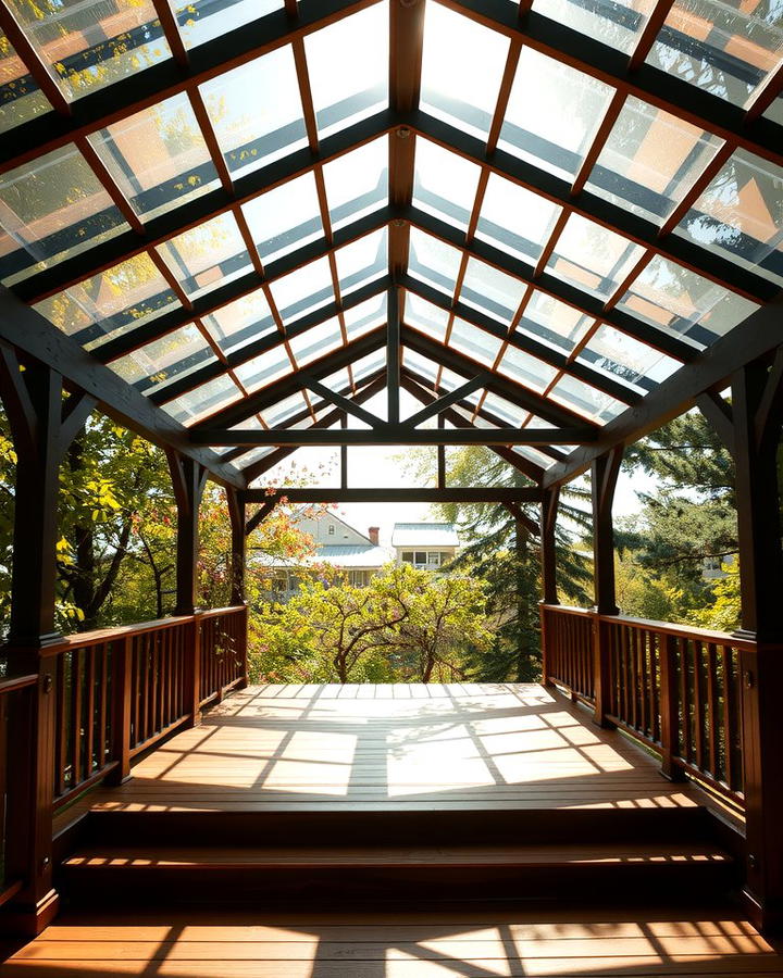 Elevated Gazebo with Transparent Roof Panels