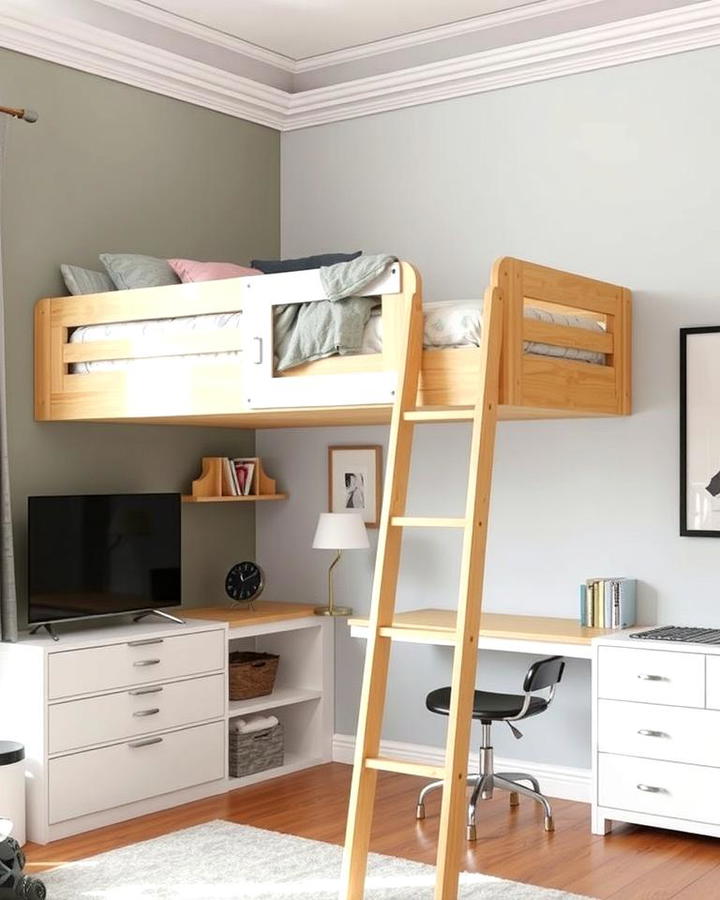 Elevated Loft Corner Bed
