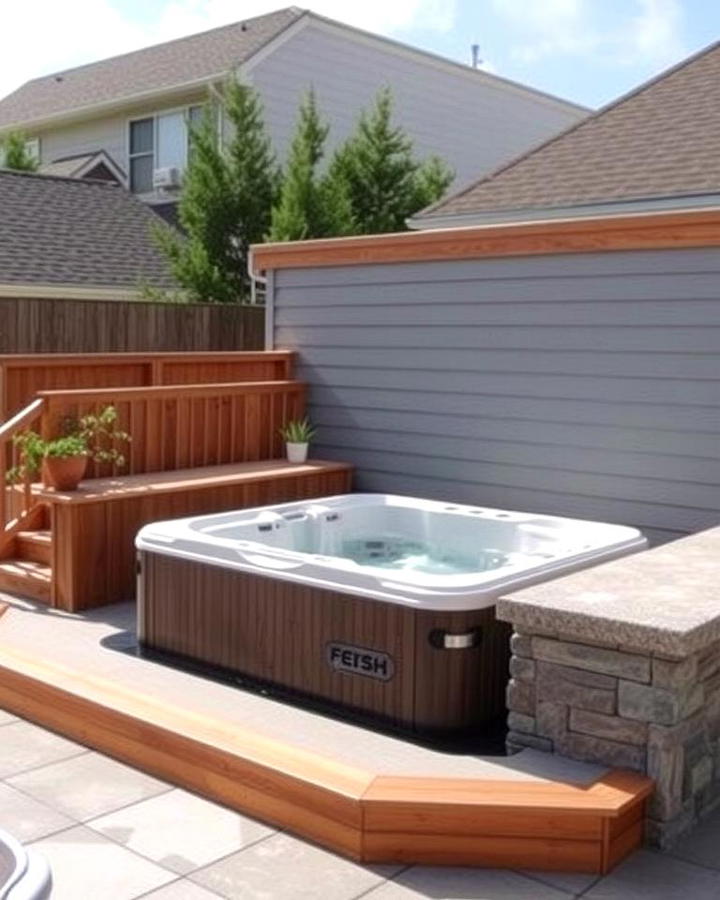 Elevated Platform Sunken Hot Tub