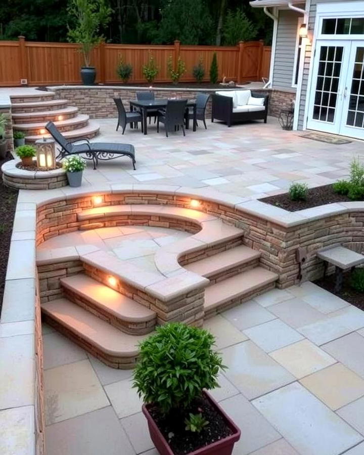 Elevated Sunken Patio with Steps