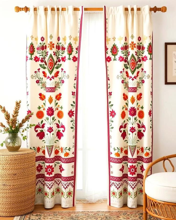 Embroidered Boho Curtains