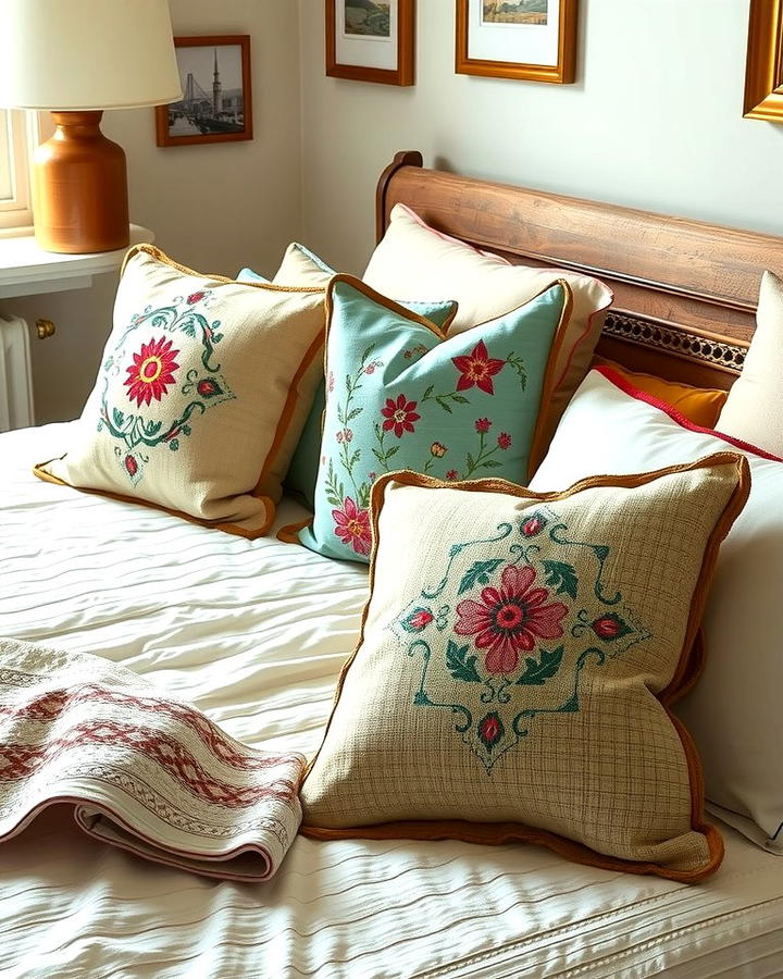 Embroidered Throw Pillows