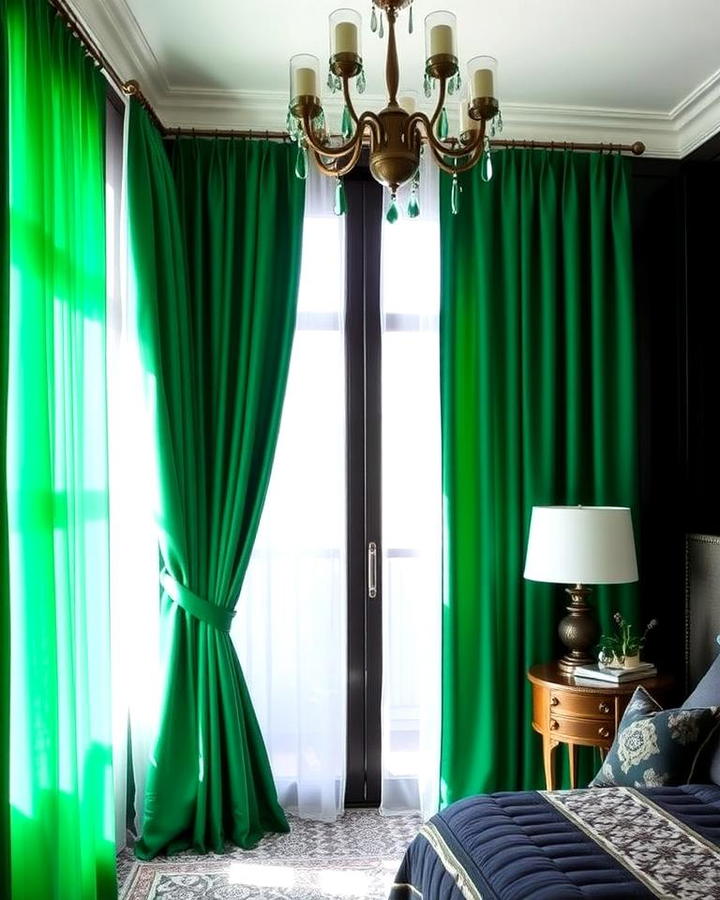 Emerald Green Curtains for a Pop of Elegance