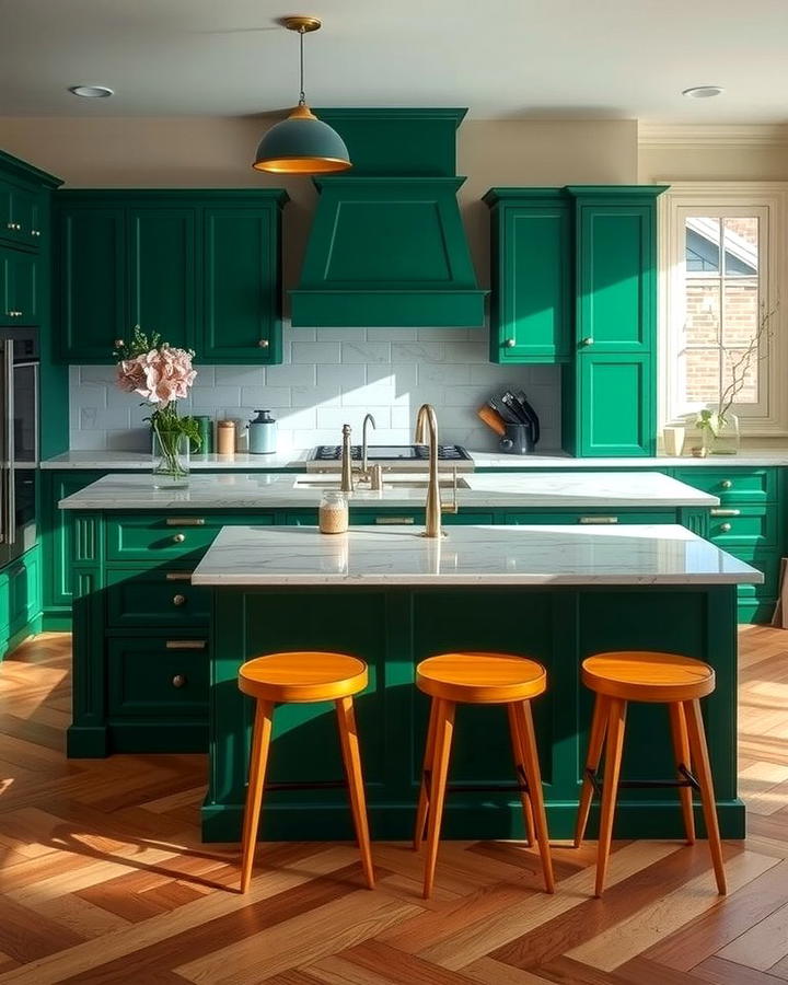 Emerald Green Kitchen Island