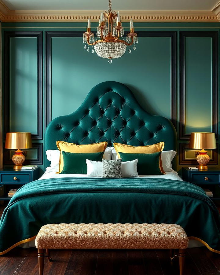 Emerald Green Upholstered Headboard 2