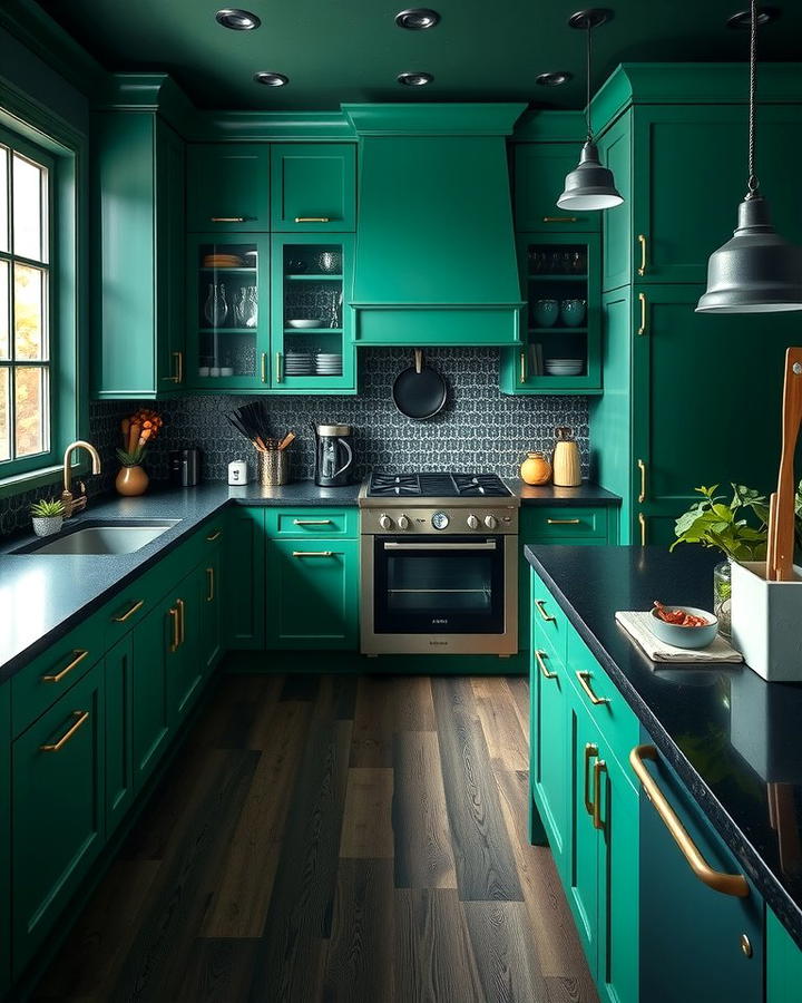 Emerald Green and Black Accents