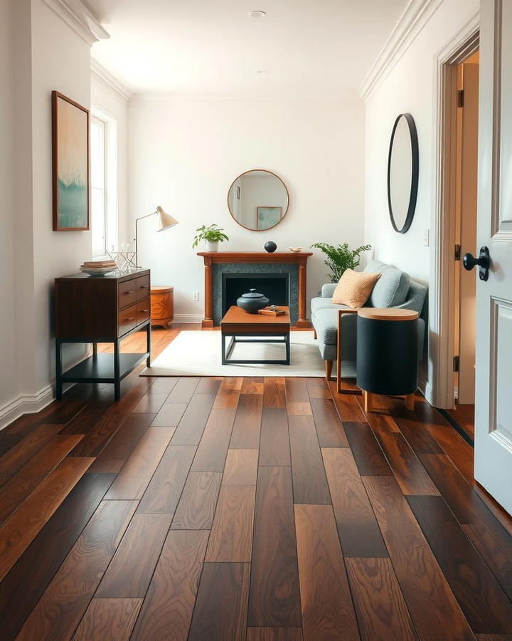 Enhancing Small Spaces with Dark Walnut Floors