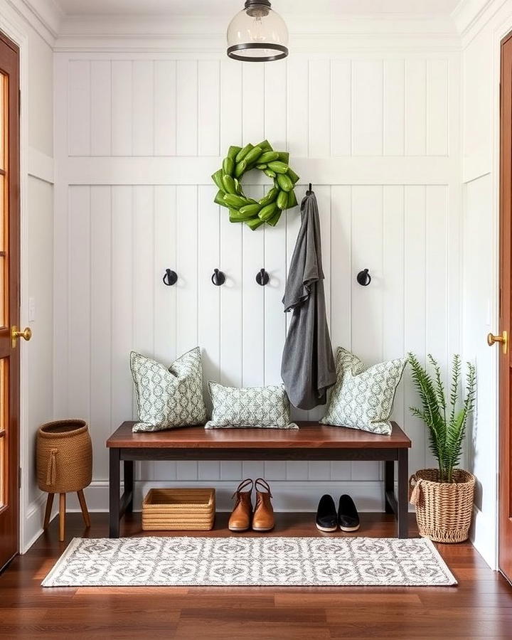 Entryway Beadboard Bench Backdrop