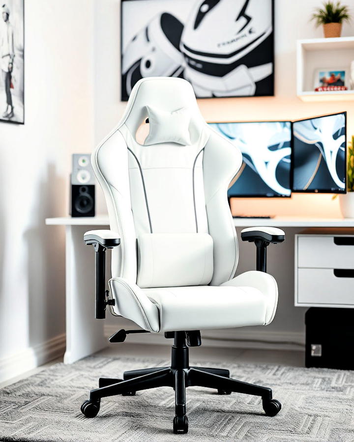 Ergonomic White Gaming Room Chair