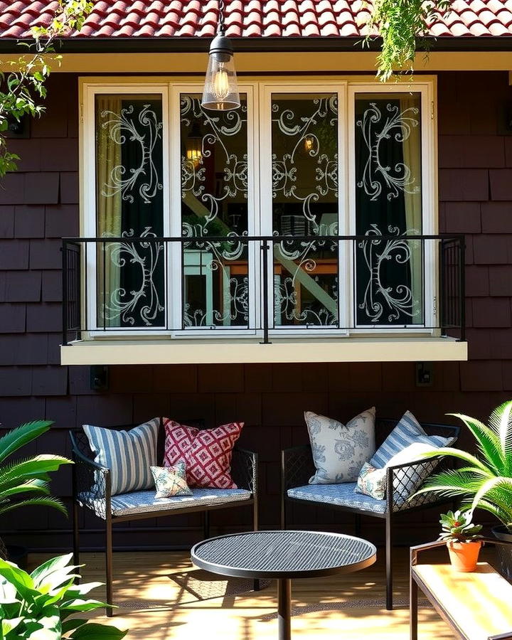 Etched Glass Balconies with Decorative Patterns