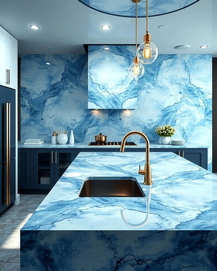 Exotic Blue Marble Countertops