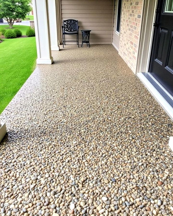 Exposed Aggregate Finish Concrete Porch