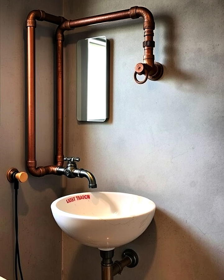 Exposed Pipe Fixtures Bathroom