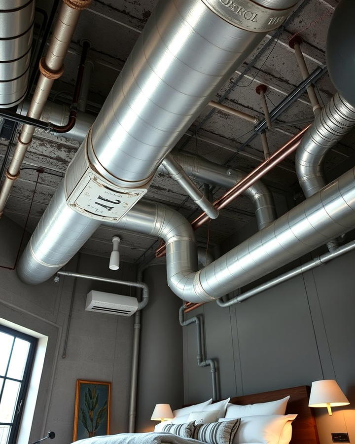 Exposed Pipes and Ducts for Industrial Vibes