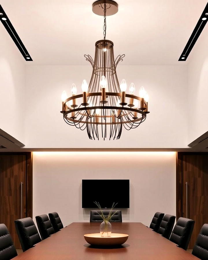 Eye catching Statement Lighting Fixture in Conference Room