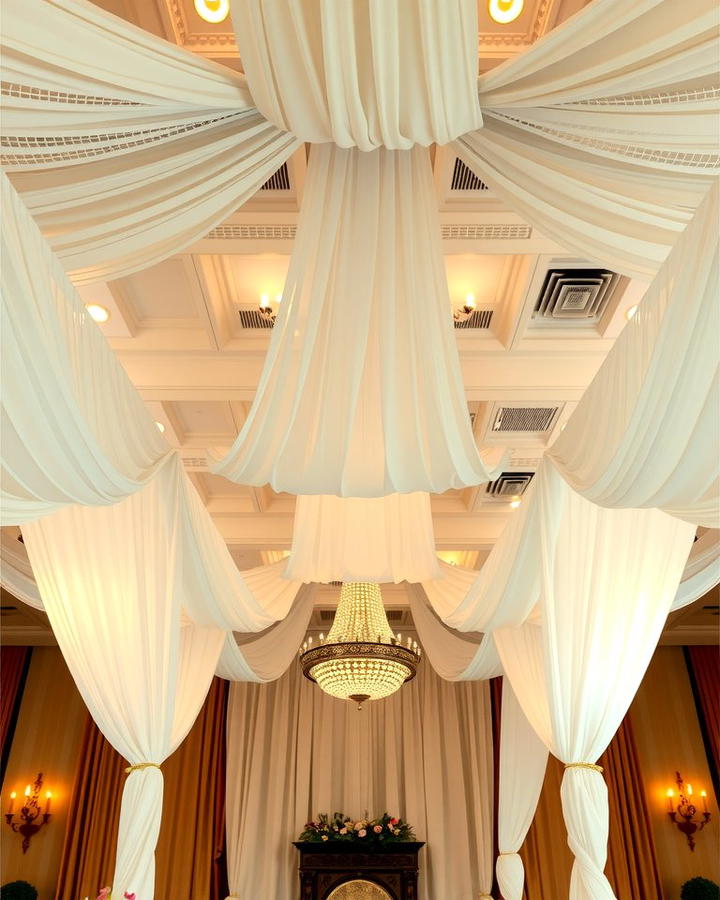 Fabric Ceiling Drapes for a Soft Look