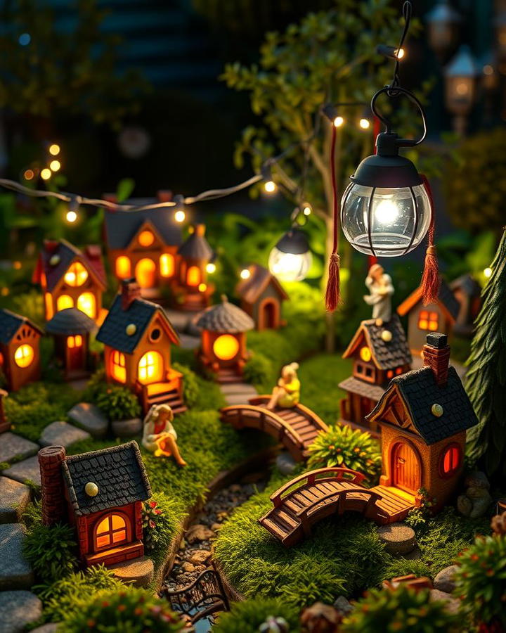 Fairy Village with Twinkling Lights