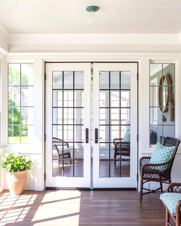 Farmhouse with Wrap around Porch and French Doors