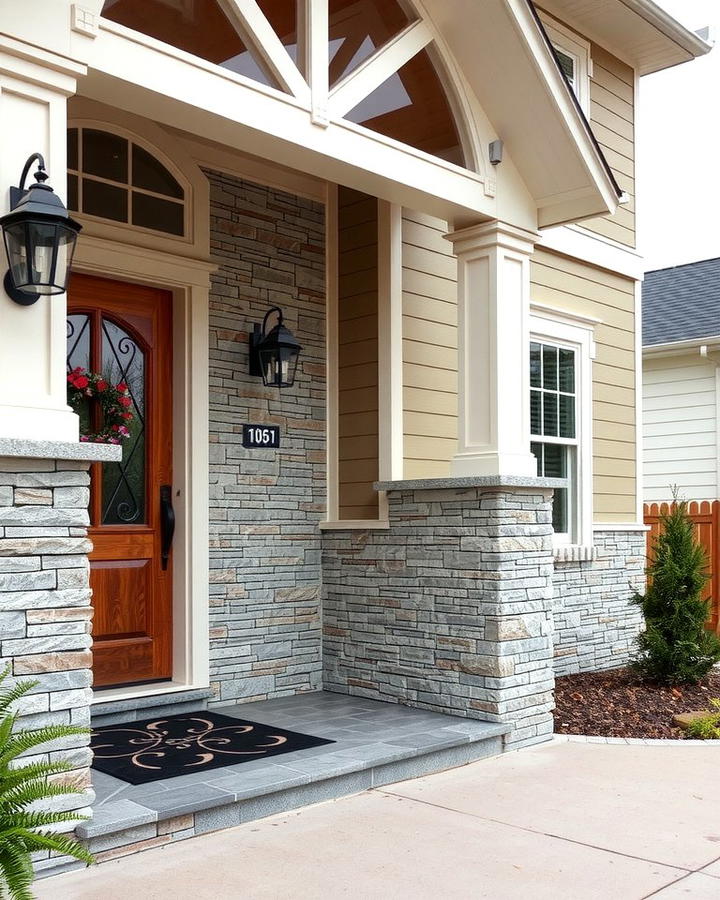 Faux Stone Panel Wainscoting