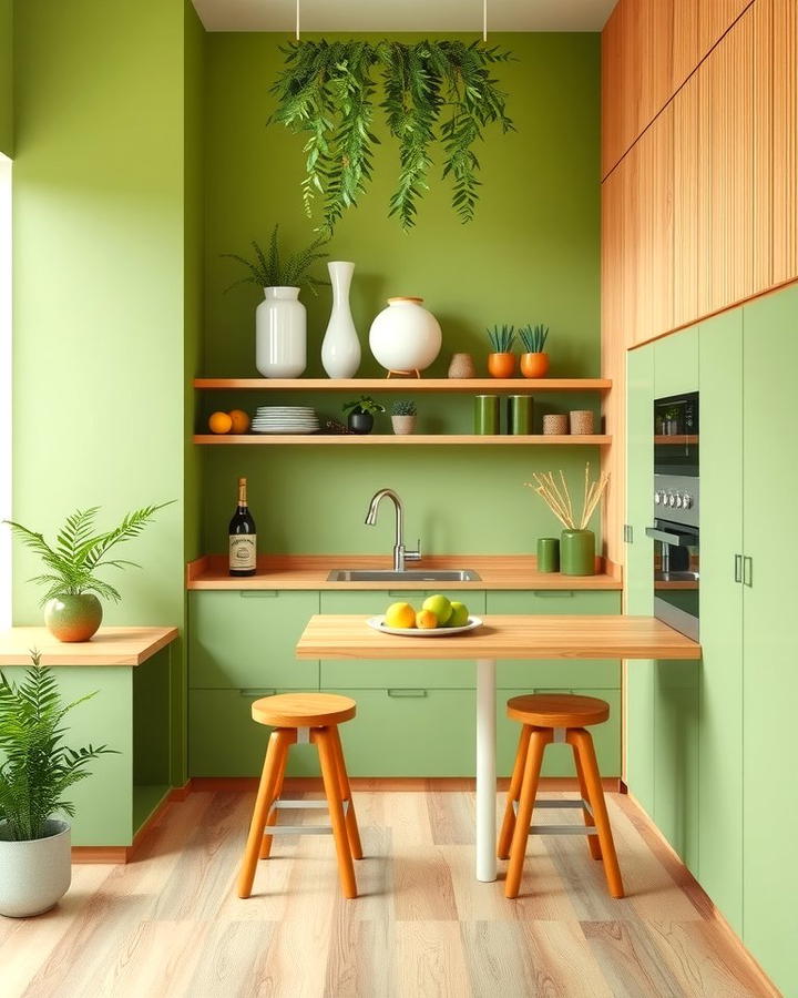 Fern Green Walls with Bamboo Features