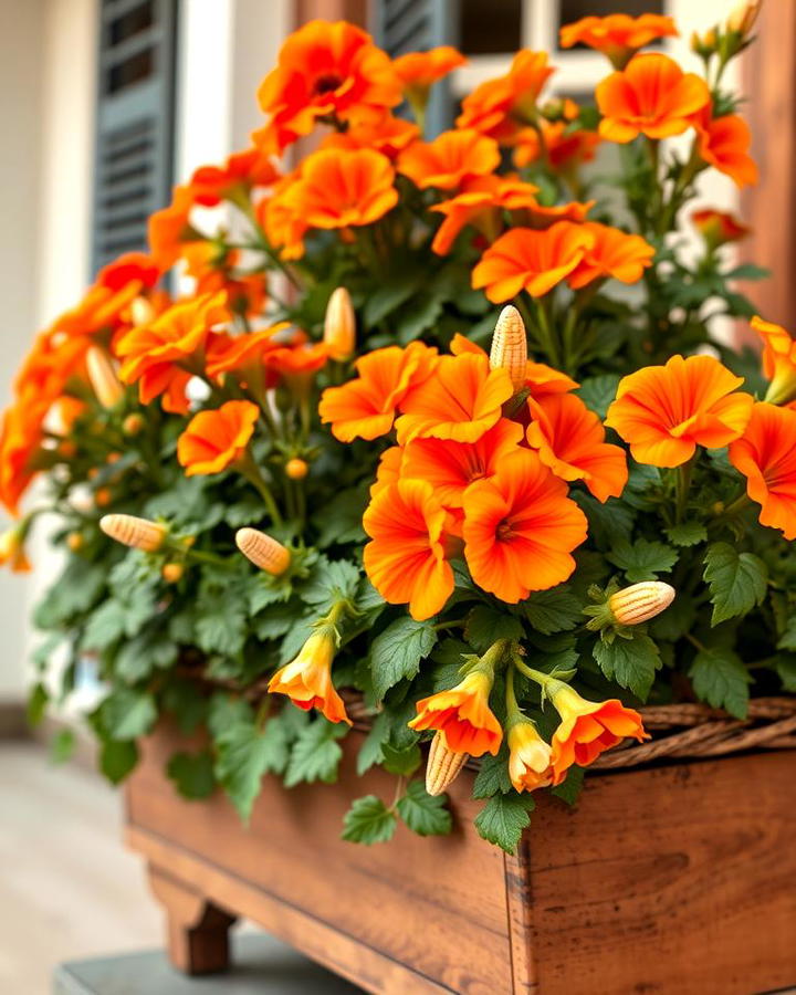 Festive Flair with Orange Geraniums and Mini Corn