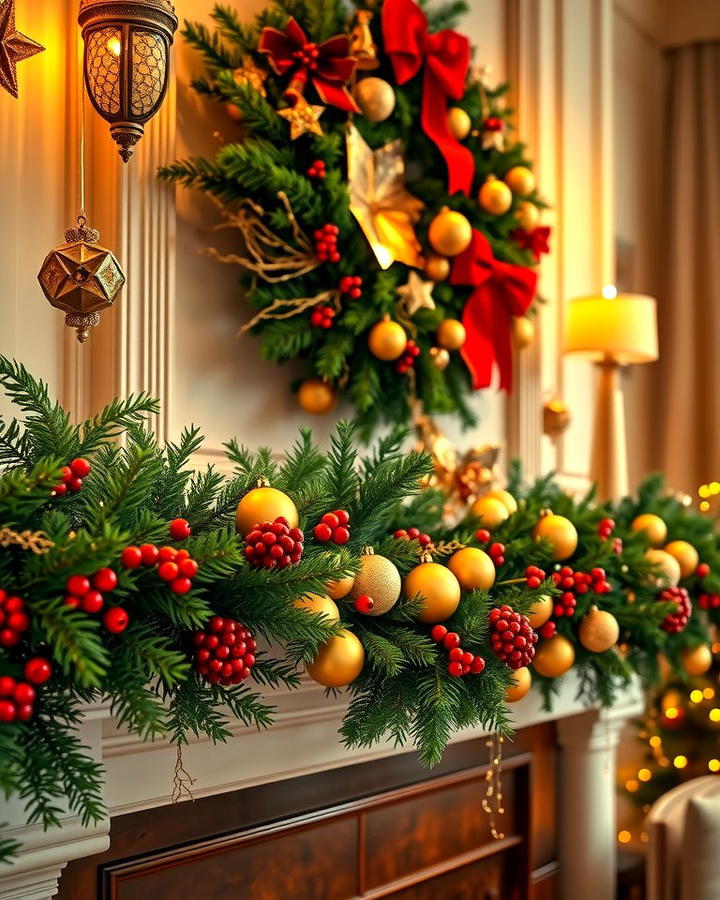 Festive Red and Gold Garland