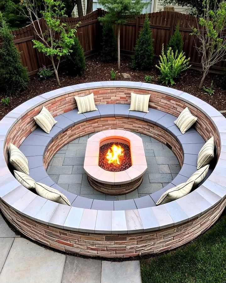 Fire Pit With Built in Seating