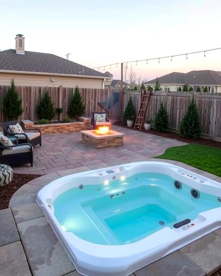 Fire Pit and Sunken Hot Tub Combo