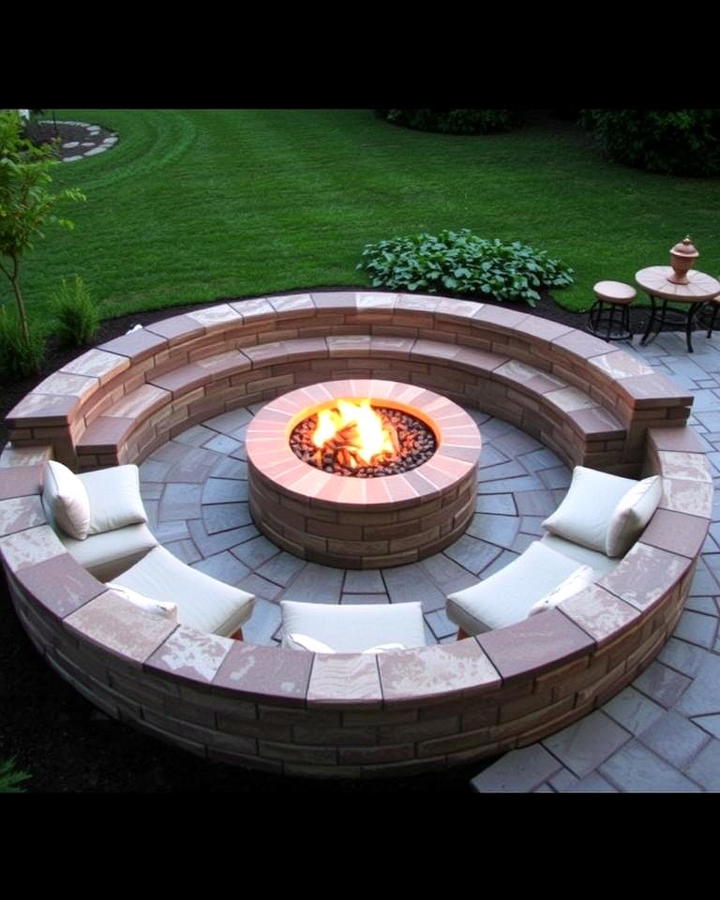 Fire Pit with Built In Seating