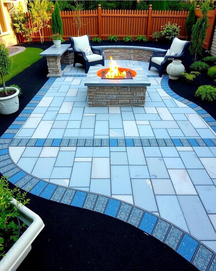 Fire Pit with Contrasting Border Pavers