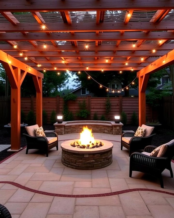 Fire Pit with Pergola