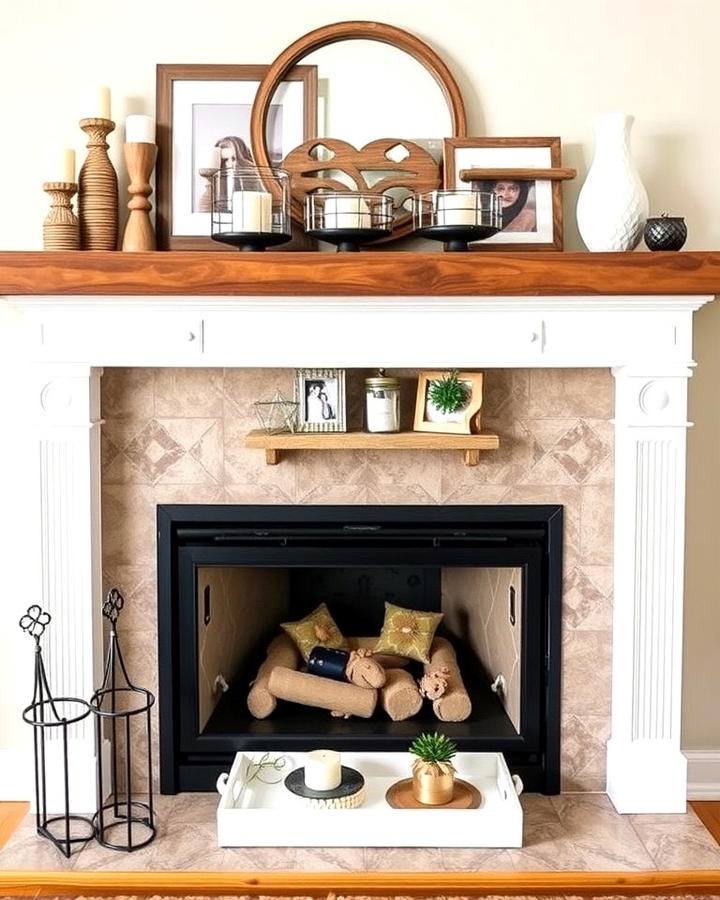 Fireplace Mantel Tray Display