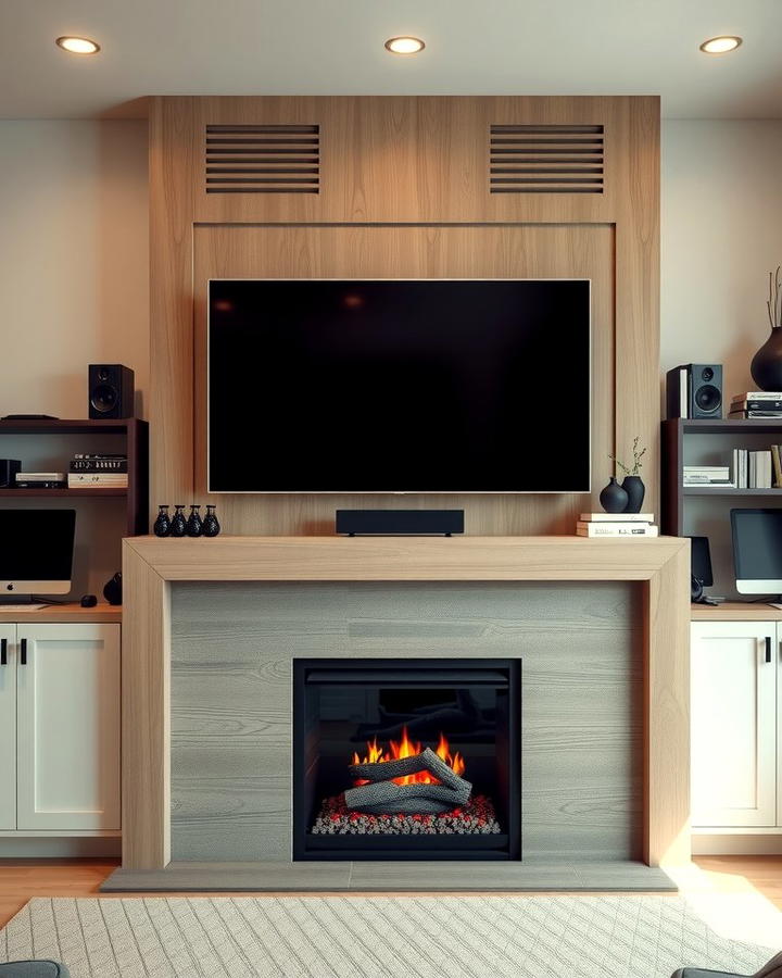 Fireplace Under a TV Setup