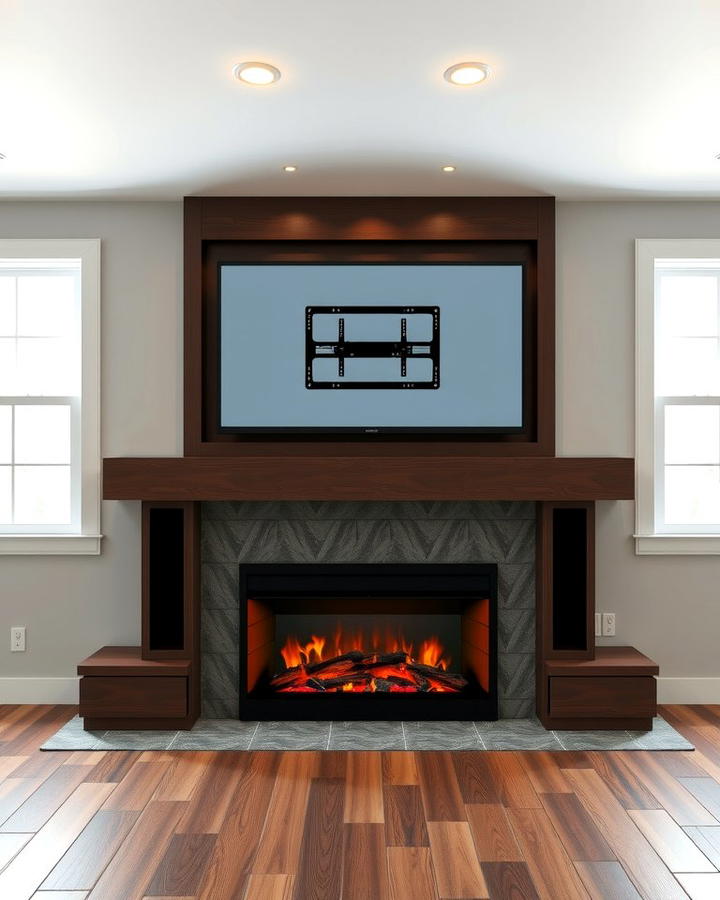 Fireplace with Integrated TV Mount