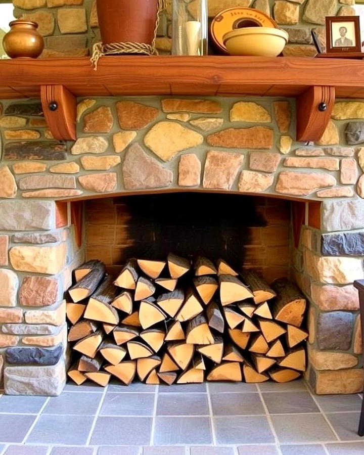 Fireplace with Log Storage