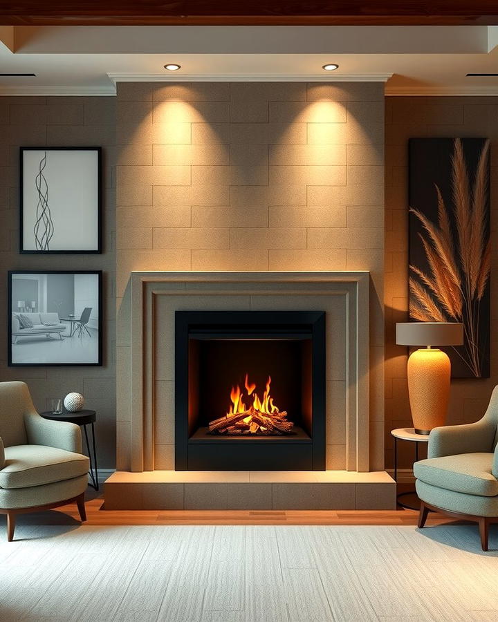 Fireplace with Surrounding Accent Wall