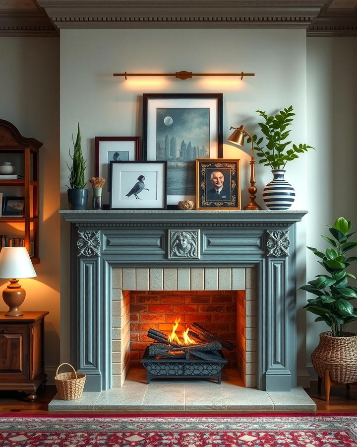 Fireplace with a Mantel for Decor