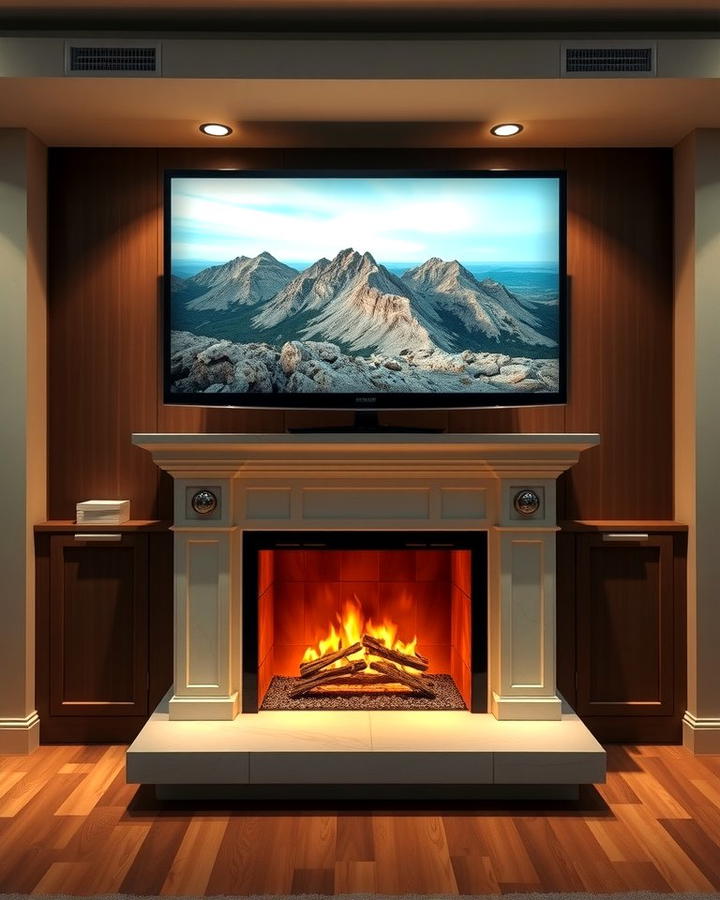 Fireplace with a TV Above