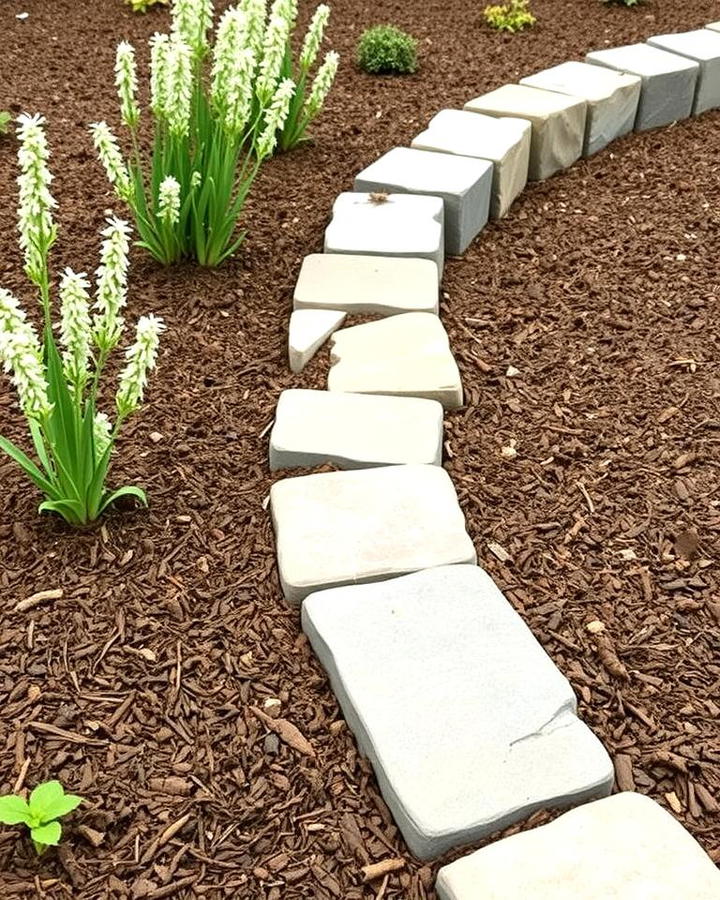 Flagstone Edging for Mulch Areas