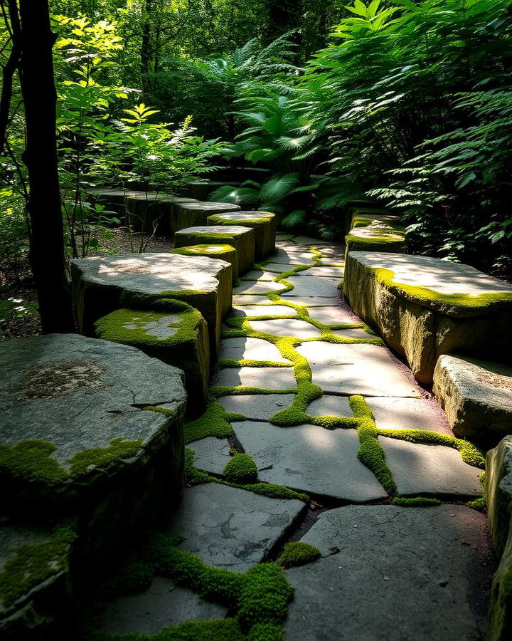 Flagstone Path with Moss Accents