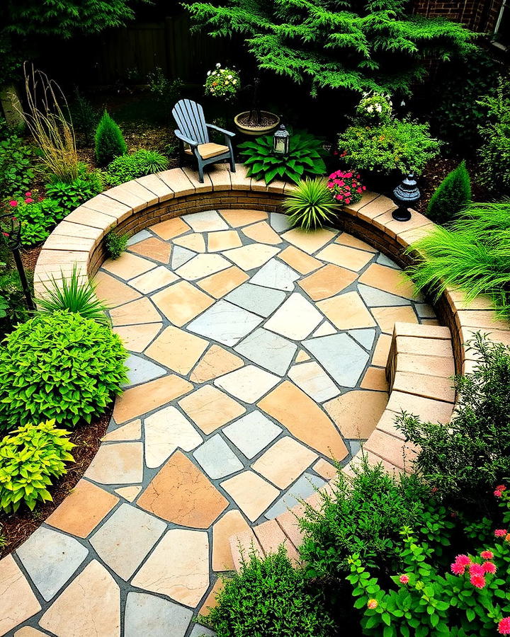 Flagstone Patio With Lush Landscaping