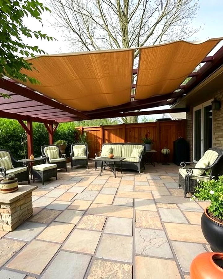 Flagstone Patio with Covered Seating