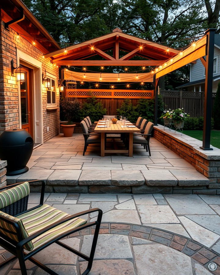 Flagstone Patio with Dining Area