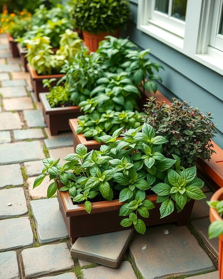 Flagstone Patio with Herb Garden