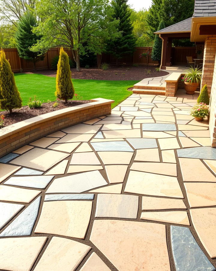 Flagstone Patio with Pathway Connection