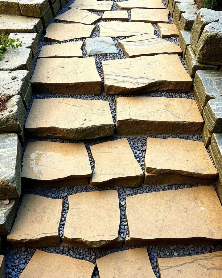 Flagstone Steps with Gravel Fill