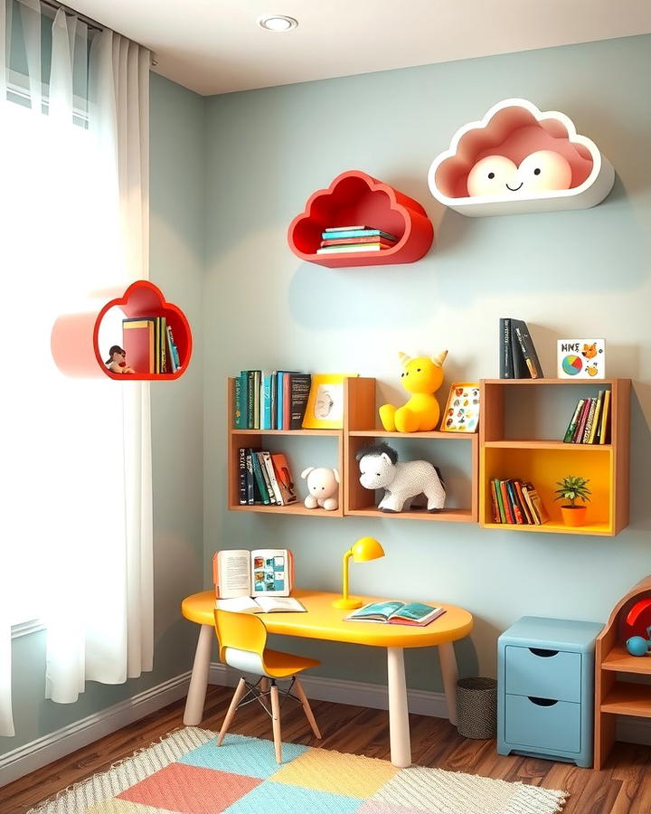 Floating Bookshelves for Kids