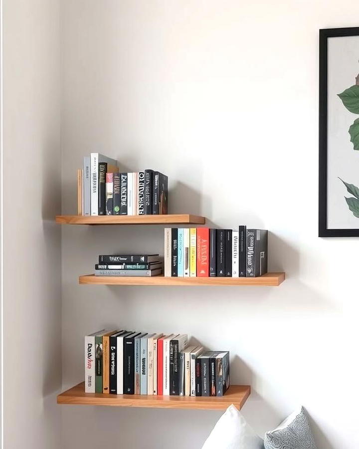 Floating Corner Bookshelves