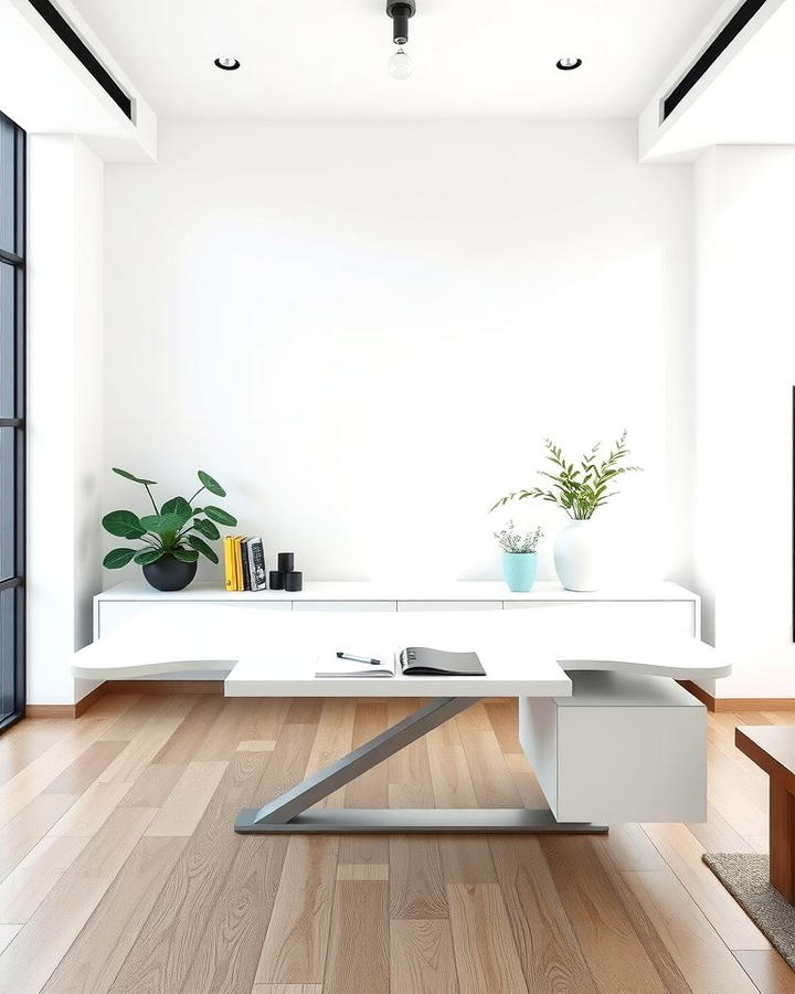 Floating Desk with Curved Edges